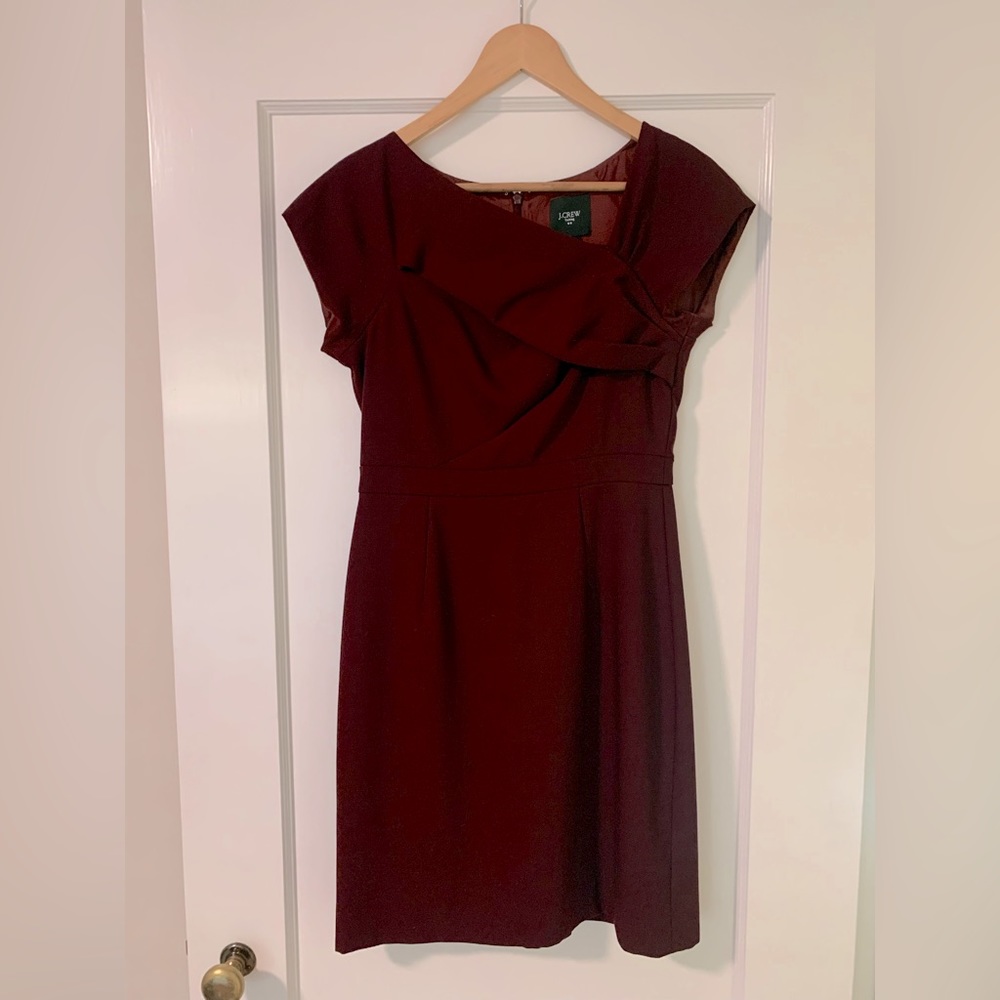 J. Crew Suiting Sheath Dress Burgundy